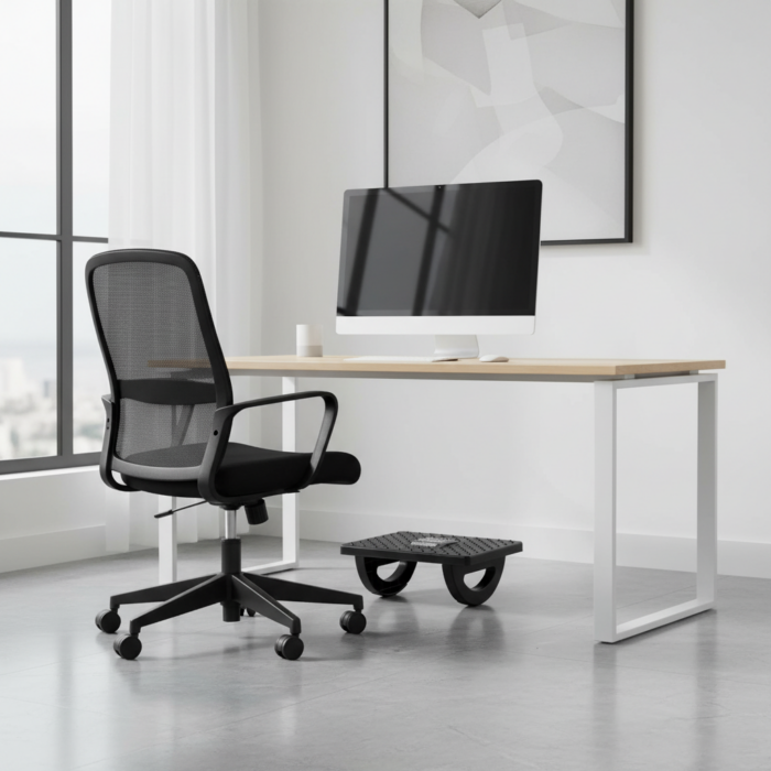 Confort au travail avec repose-pied